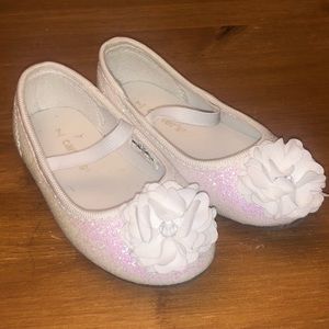 Carters white sparkle flats
